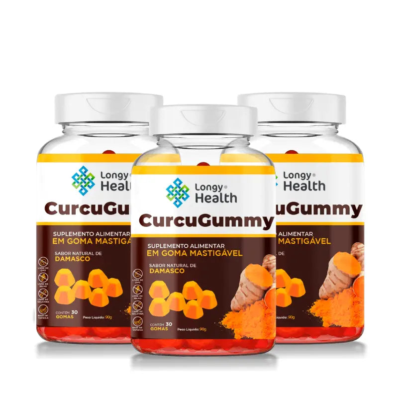 Cúrcuma em goma CurcuGummy sabor Damasco 30 Gomas