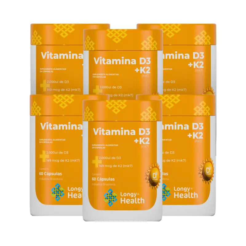 Vitamina D3 2.000 UI + K2 (mk7) 60 cápsulas - Longy Health